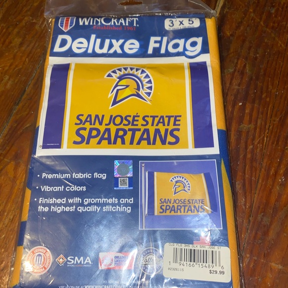 San Jose State Spartans Flag 3x5' Licensed Wincraft Deluxe Premium Fabric NEW - Picture 1 of 4